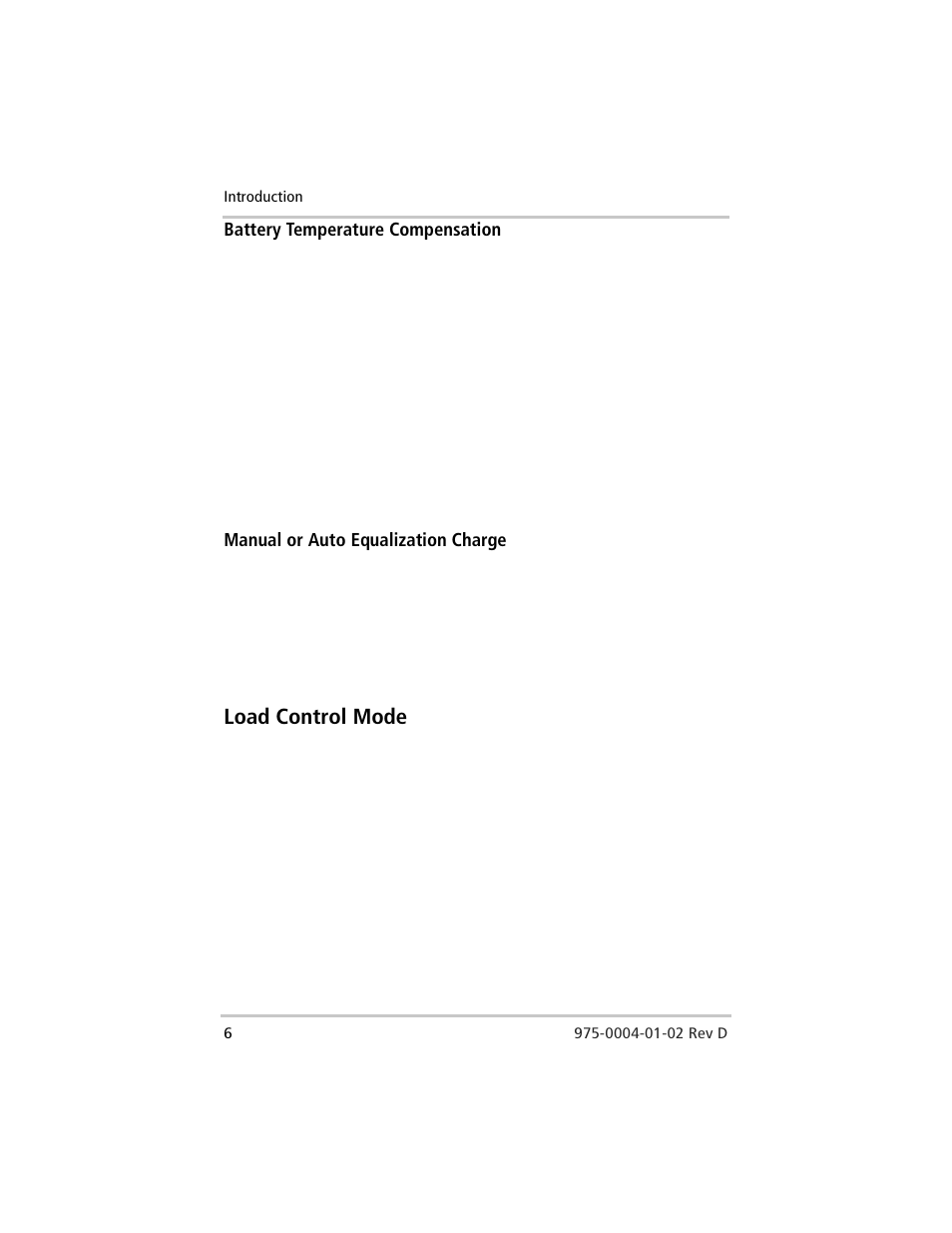Battery temperature compensation, Manual or auto equalization charge, Load control mode | Xantrex Technology C40 User Manual | Page 26 / 114