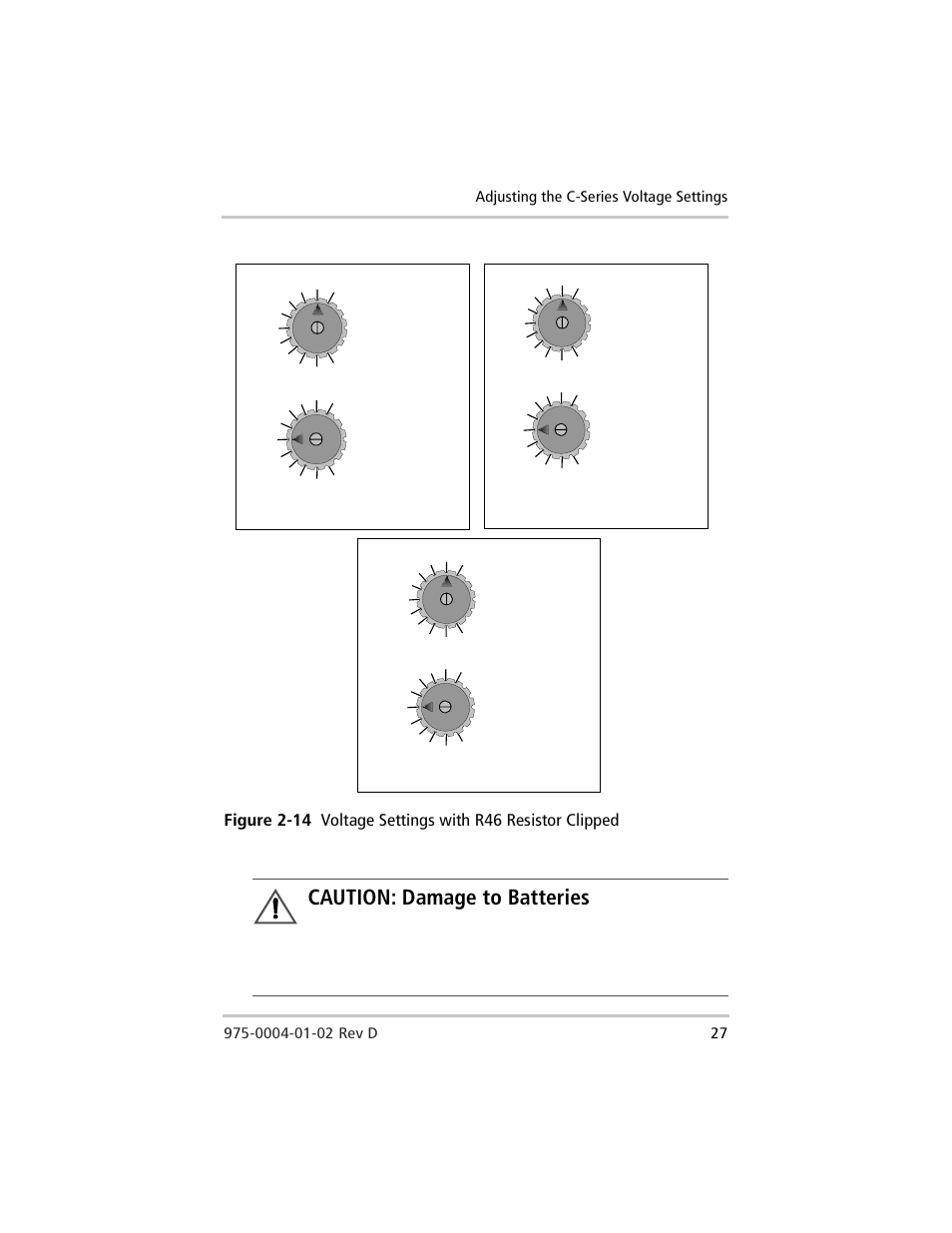 Figure 2-14, Caution: damage to batteries | Xantrex Technology C40 User Manual | Page 47 / 114