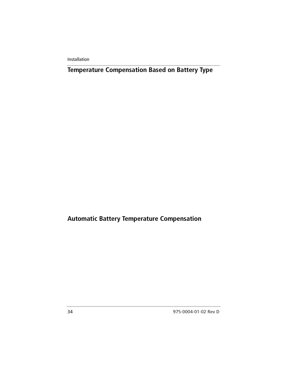 Temperature compensation based on battery type, Automatic battery temperature compensation | Xantrex Technology C40 User Manual | Page 54 / 114