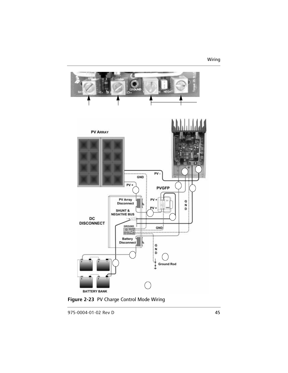 Figure 2-23 pv charge control mode wiring, Figure 2-23 | Xantrex Technology C40 User Manual | Page 65 / 114