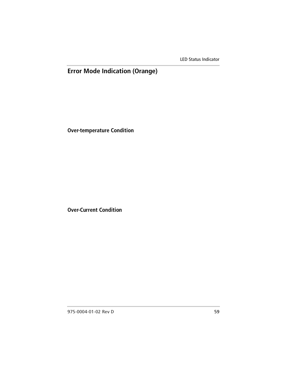 Error mode indication (orange), Over-temperature condition, Over-current condition | Over-temperature condition over-current condition | Xantrex Technology C40 User Manual | Page 79 / 114