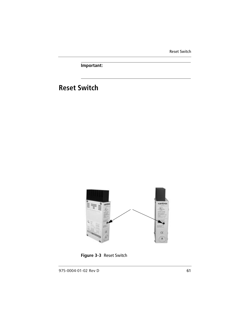 Reset switch, Figure 3-3 | Xantrex Technology C40 User Manual | Page 81 / 114