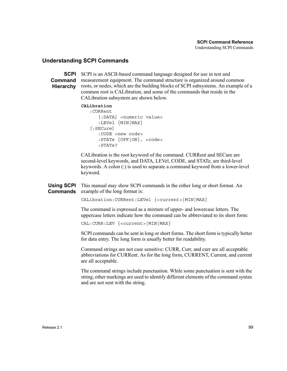 Understanding scpi commands, Scpi command hierarchy using scpi commands | Xantrex Technology GPIB-M-XT User Manual | Page 101 / 134