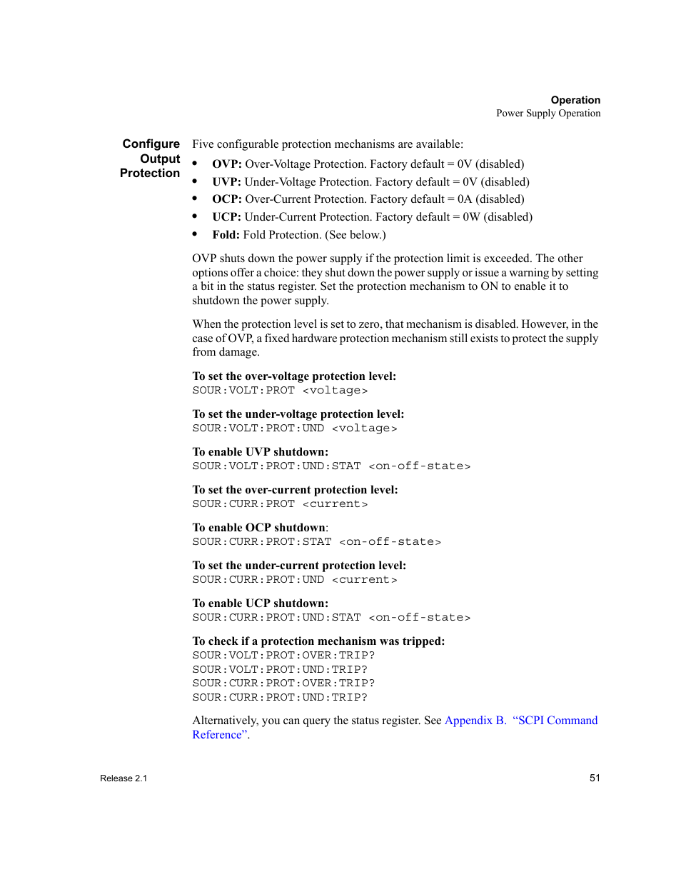 Configure output protection | Xantrex Technology GPIB-M-XT User Manual | Page 53 / 134