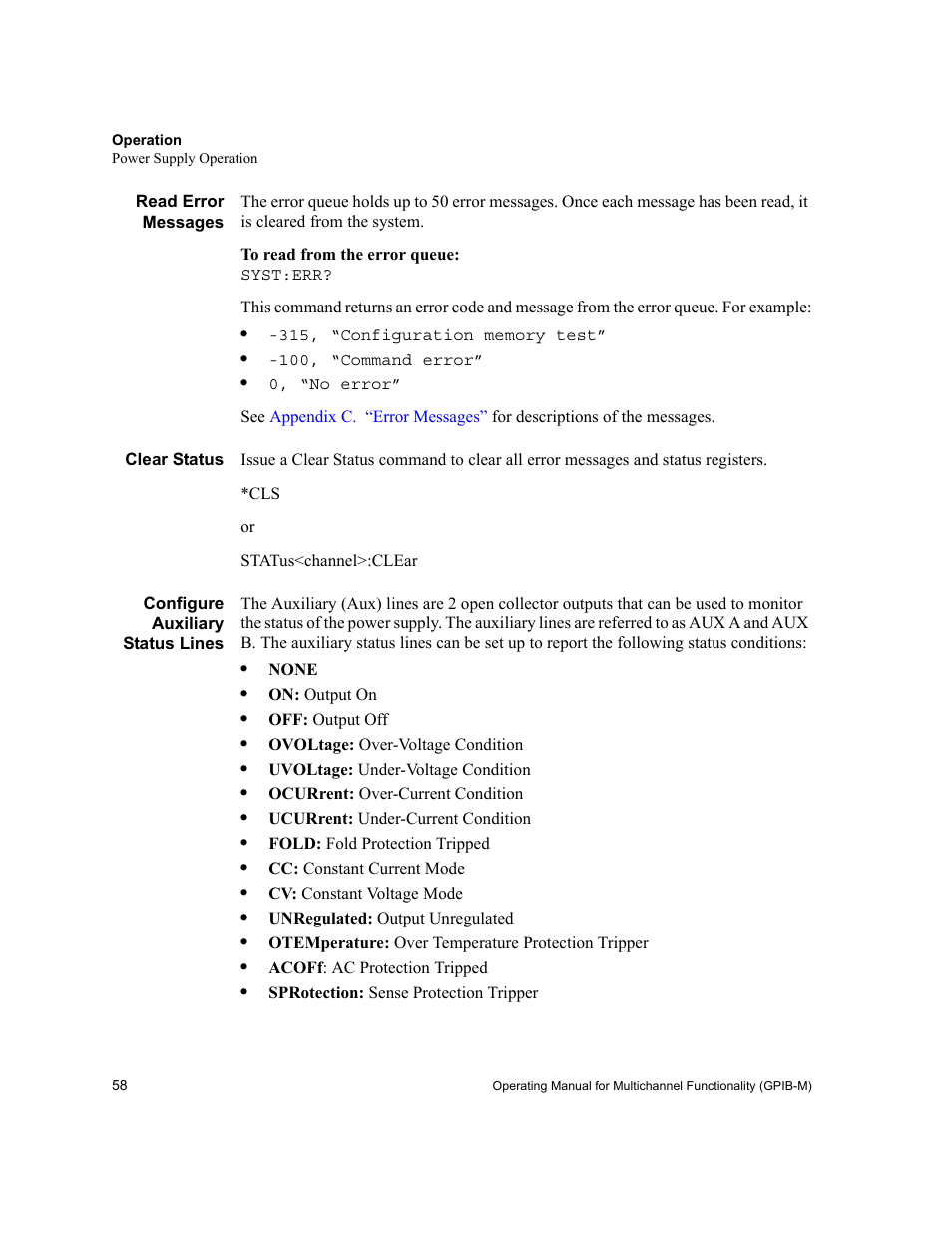 Xantrex Technology GPIB-M-XT User Manual | Page 60 / 134