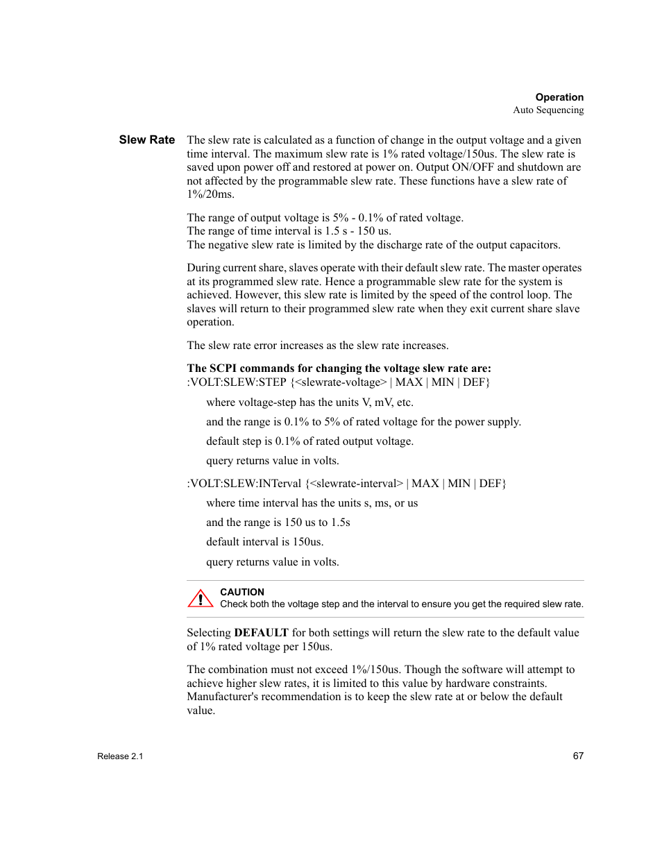 Slew rate | Xantrex Technology GPIB-M-XT User Manual | Page 69 / 134