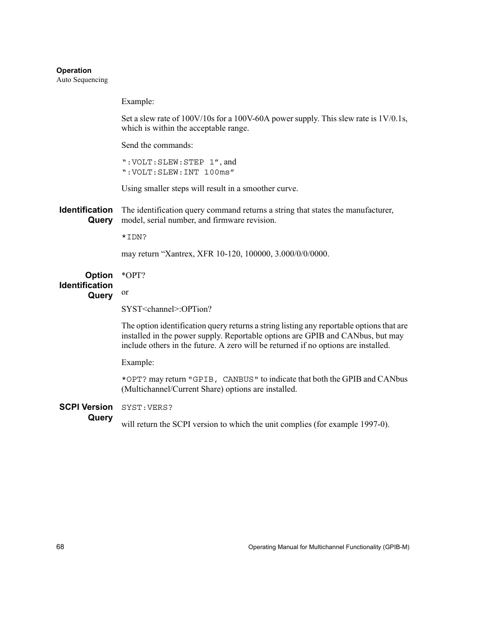 Xantrex Technology GPIB-M-XT User Manual | Page 70 / 134