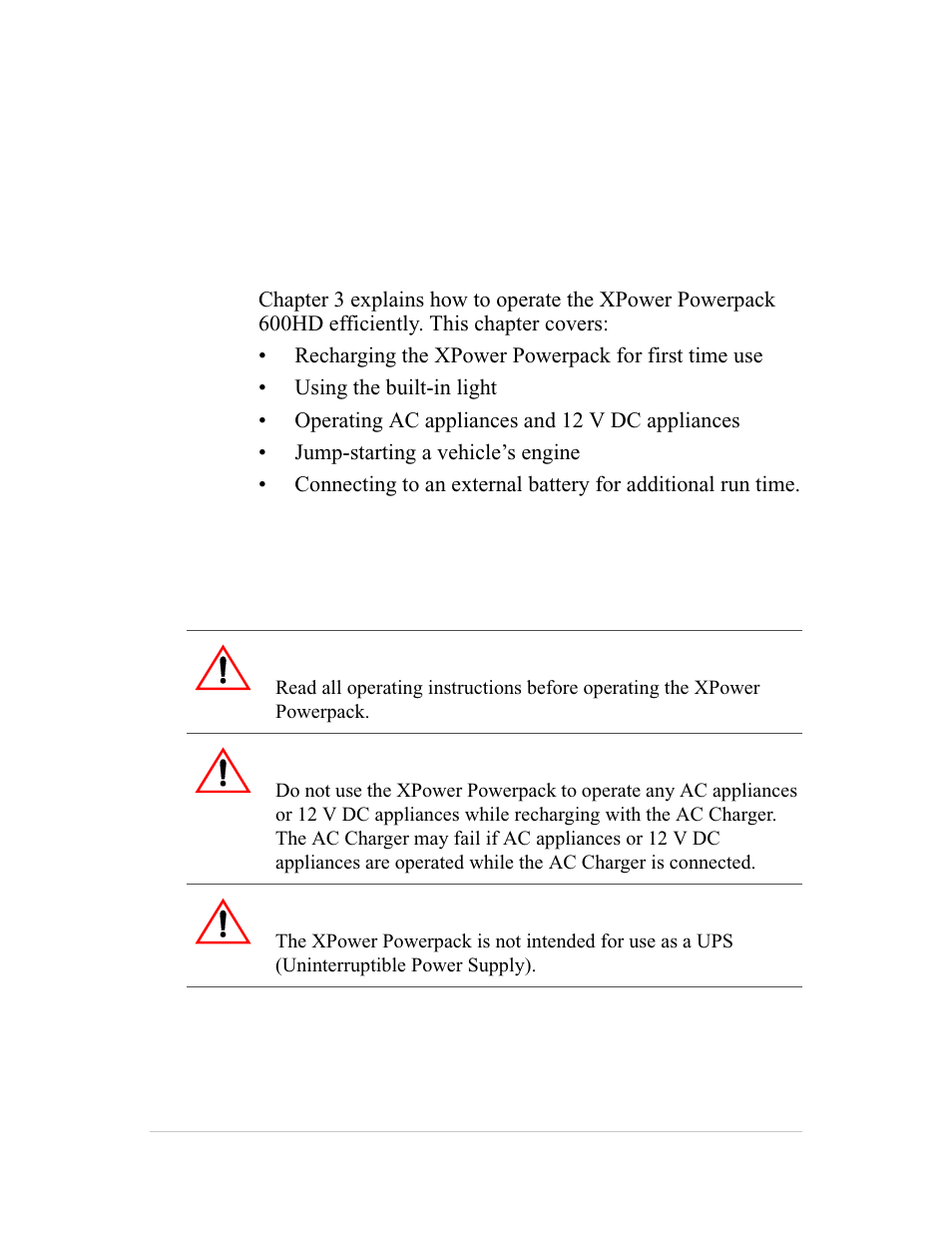 Operation, Operating conditions and guidelines | Xantrex Technology 600HD User Manual | Page 24 / 64
