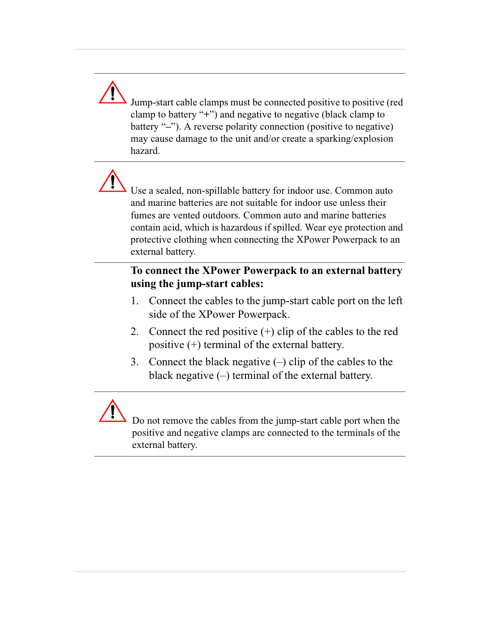 Warning: fire hazard, Warning: acid spills, Warning: sparking and explosion | Xantrex Technology 600HD User Manual | Page 36 / 64