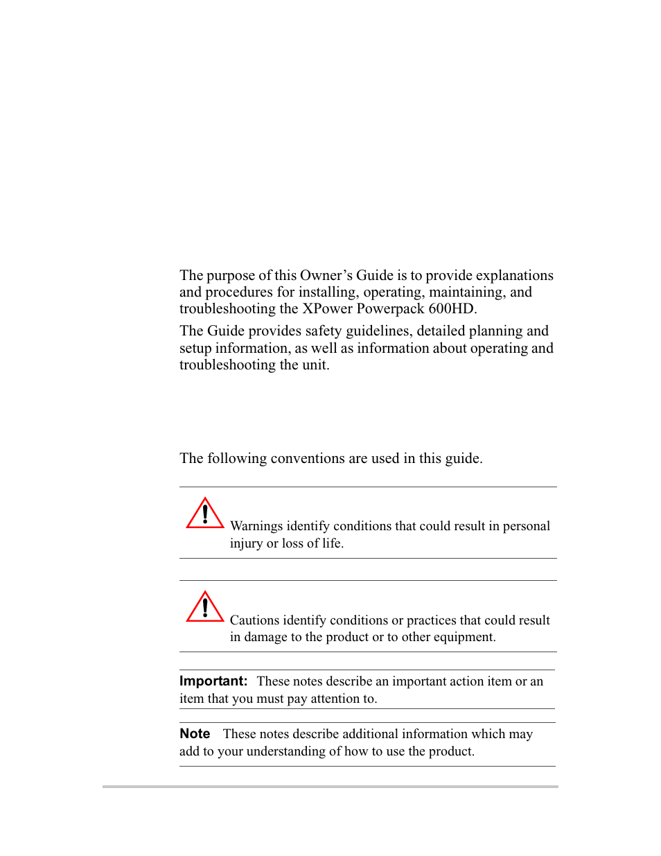 Conventions used in this manual, About this guide, Purpose | Conventions used | Xantrex Technology 600HD User Manual | Page 4 / 64