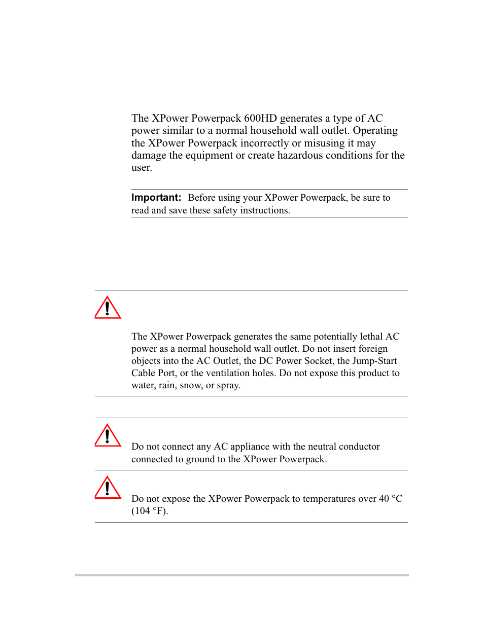 Important safety instructions, Warnings and cautions | Xantrex Technology 600HD User Manual | Page 6 / 64