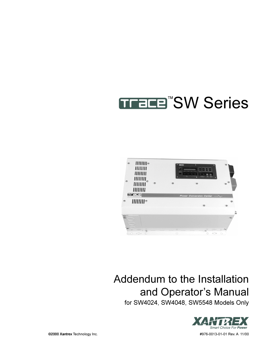 Xantrex Technology SW5548 User Manual | 8 pages