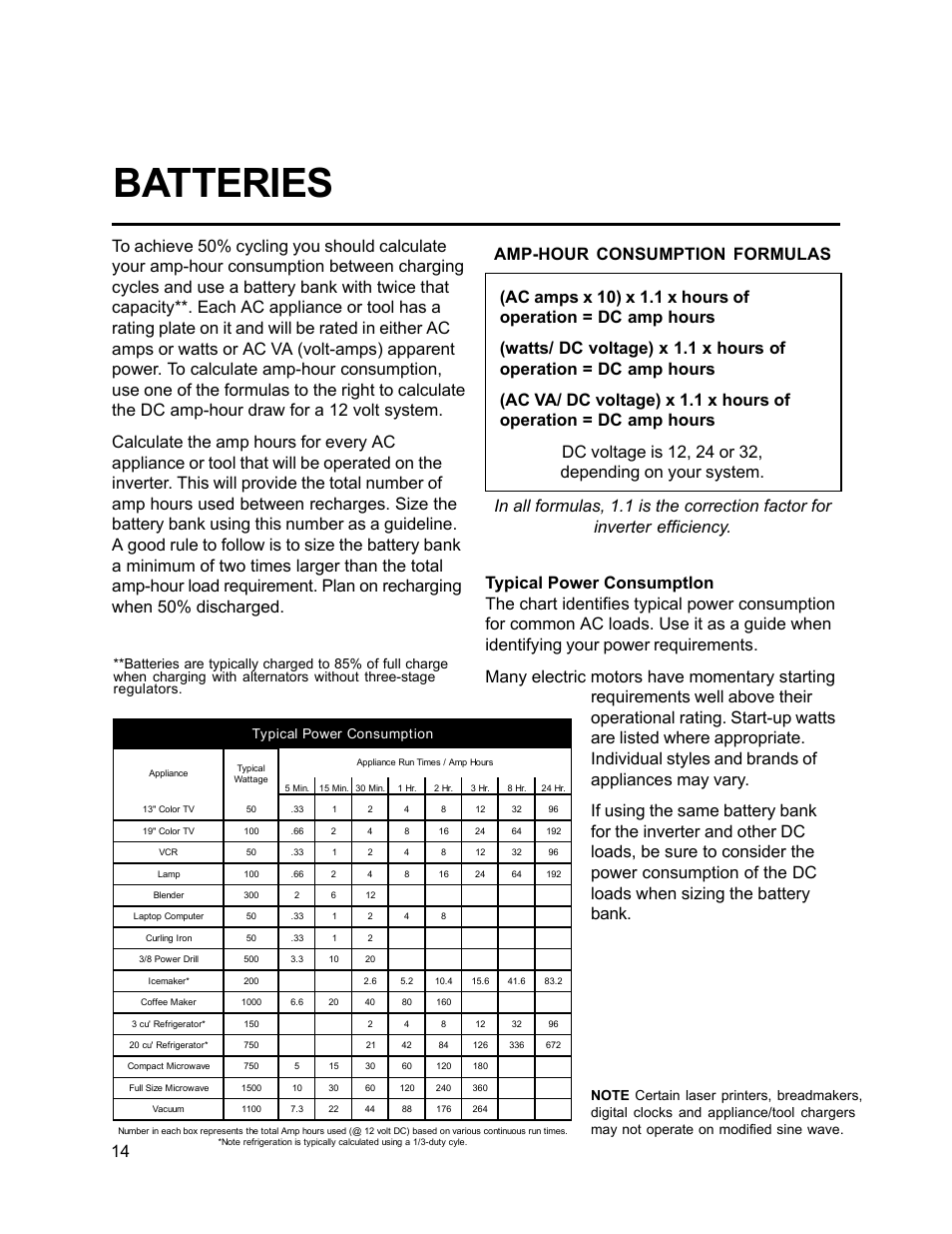 Batteries | Xantrex Technology FP 3000-12 User Manual | Page 14 / 48