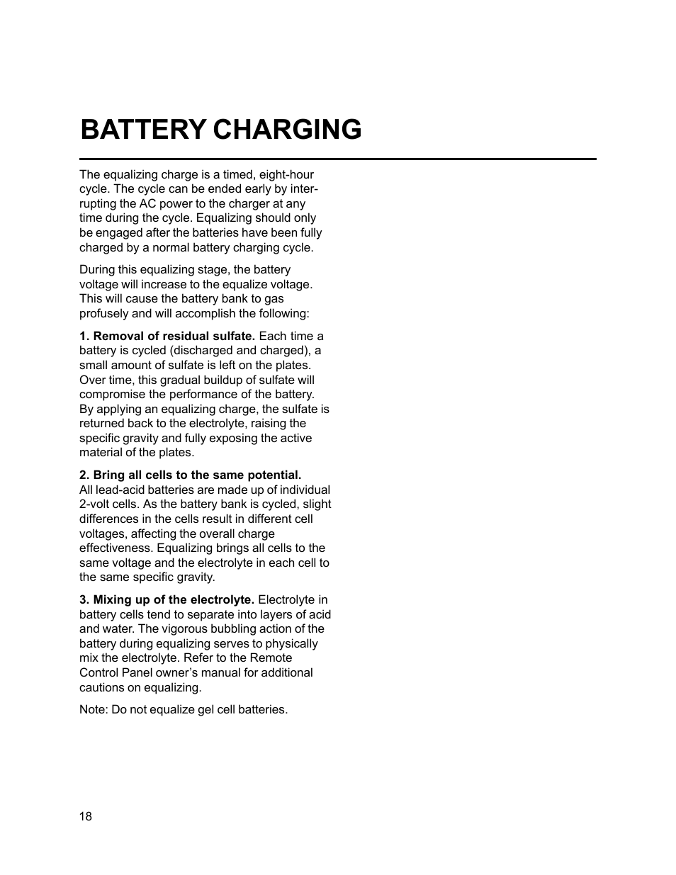 Battery charging | Xantrex Technology FP 3000-12 User Manual | Page 18 / 48