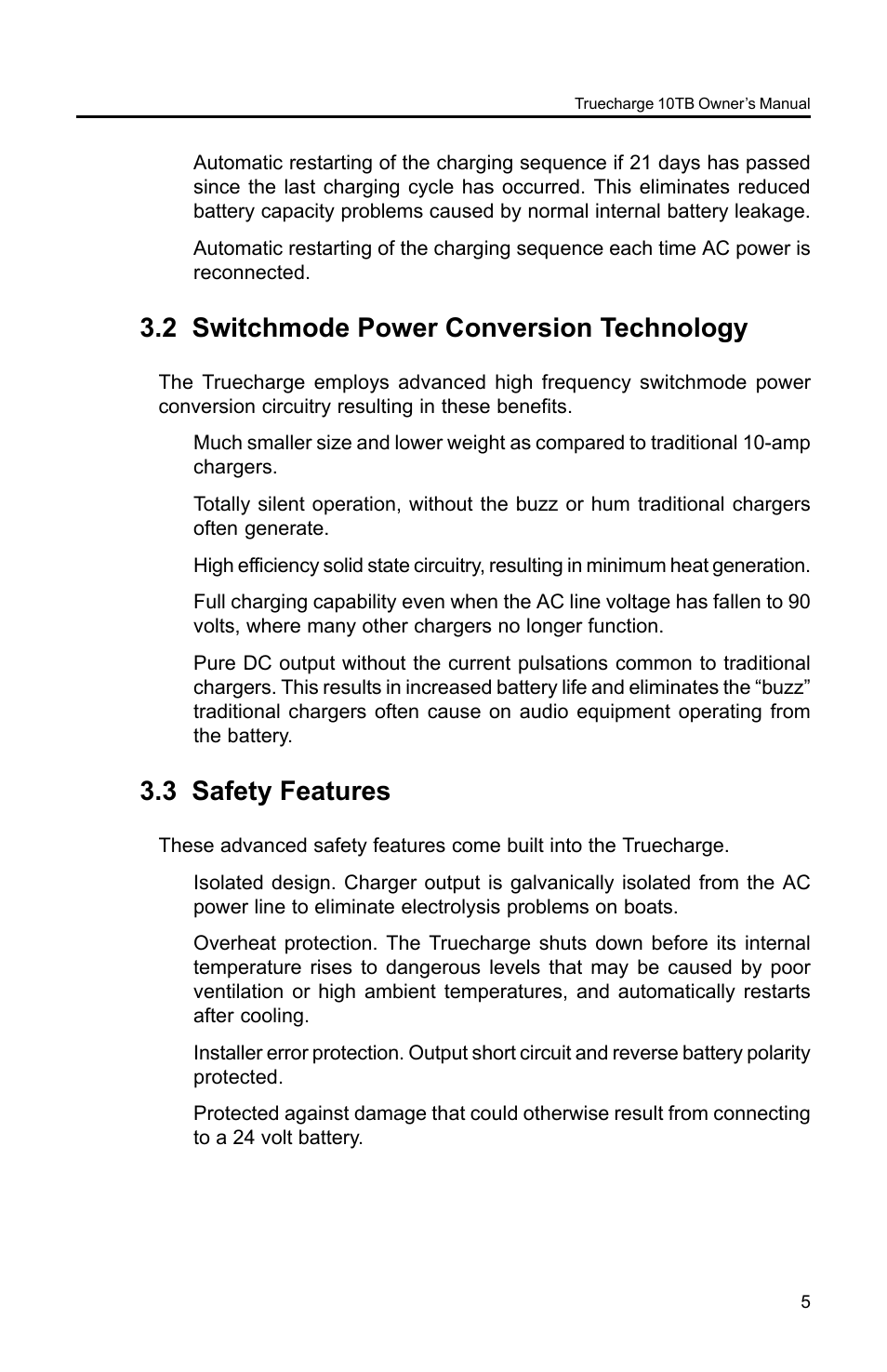 2 switchmode power conversion technology, 3 safety features | Xantrex Technology TC10TB User Manual | Page 8 / 26