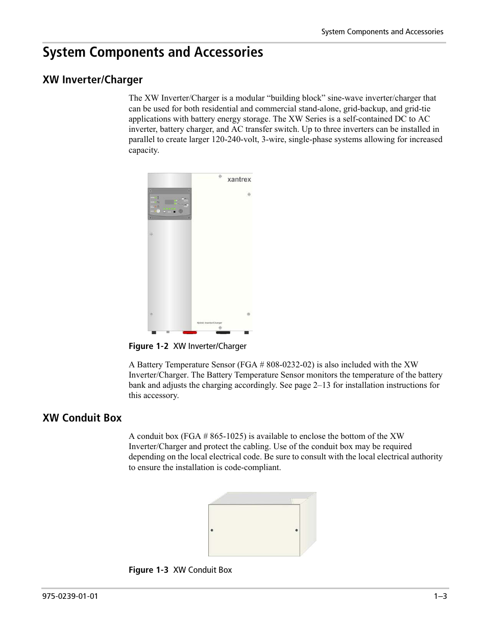 System components and accessories | Xantrex Technology XW POWER SYSTEM XW4024-120/240-60 User Manual | Page 19 / 136