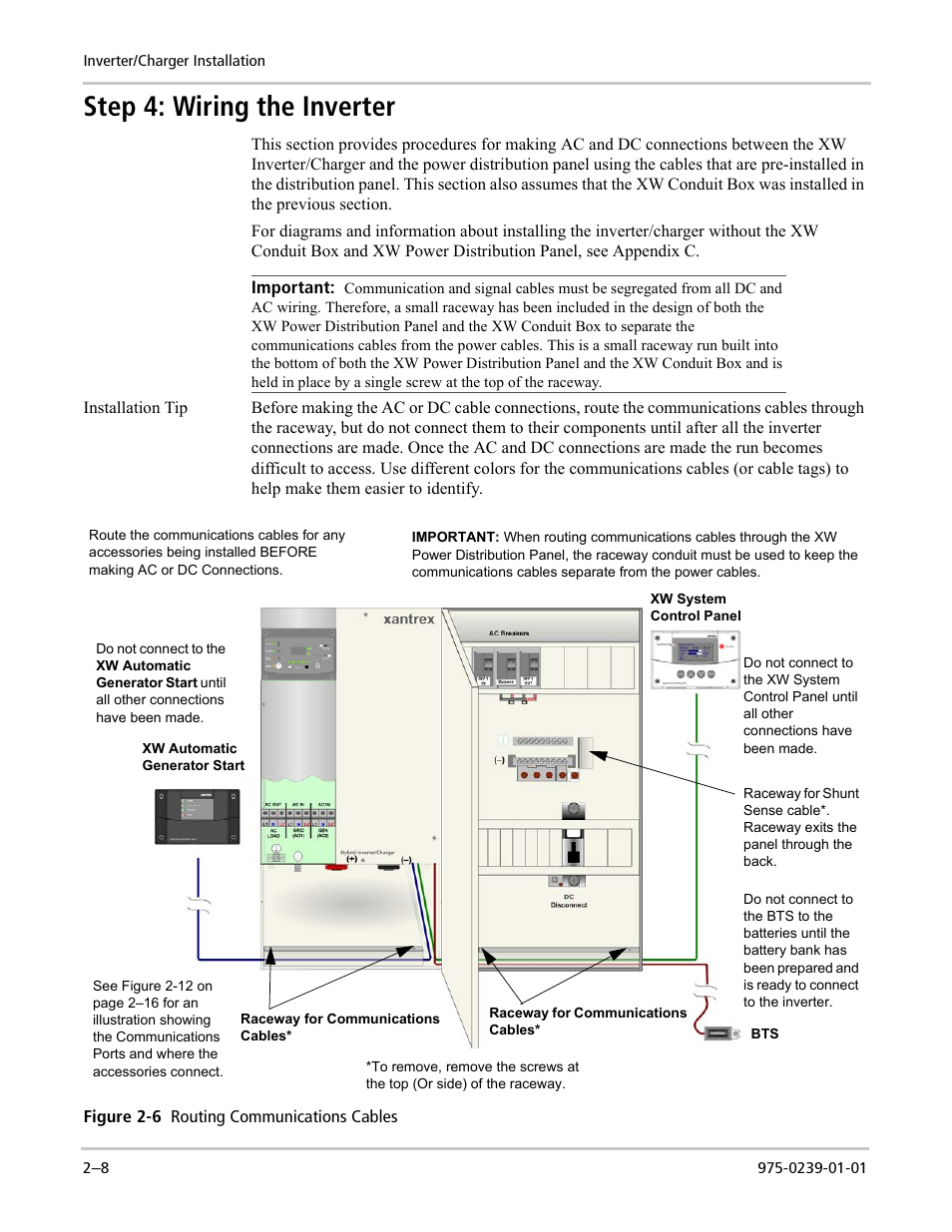Step 4: wiring the inverter | Xantrex Technology XW POWER SYSTEM XW4024-120/240-60 User Manual | Page 32 / 136