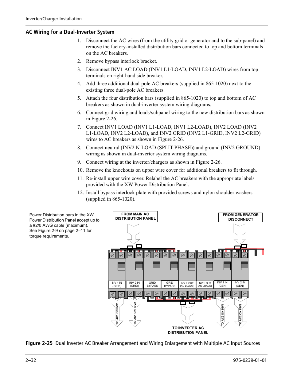 Ac wiring for a dual-inverter system | Xantrex Technology XW POWER SYSTEM XW4024-120/240-60 User Manual | Page 56 / 136