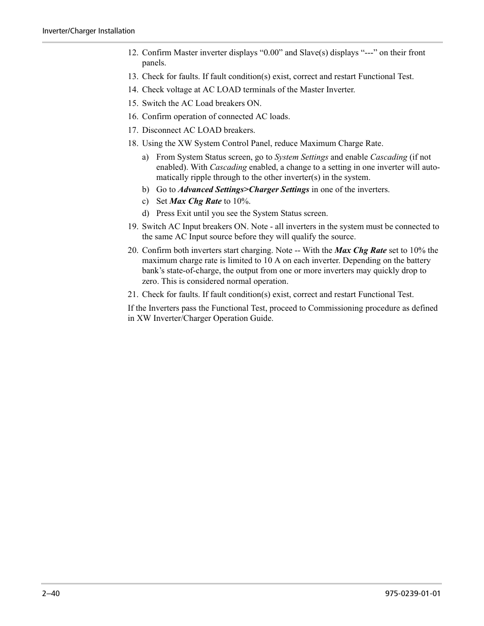 Xantrex Technology XW POWER SYSTEM XW4024-120/240-60 User Manual | Page 64 / 136