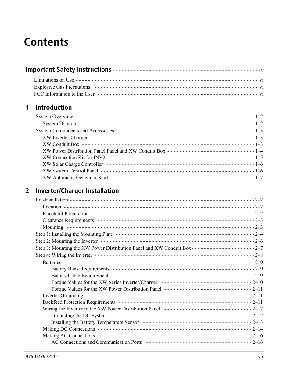 Xantrex Technology XW POWER SYSTEM XW4024-120/240-60 User Manual | Page 9 / 136