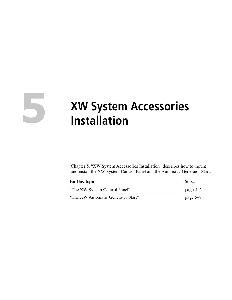 Xw system accessories installation | Xantrex Technology XW POWER SYSTEM XW4024-120/240-60 User Manual | Page 93 / 136