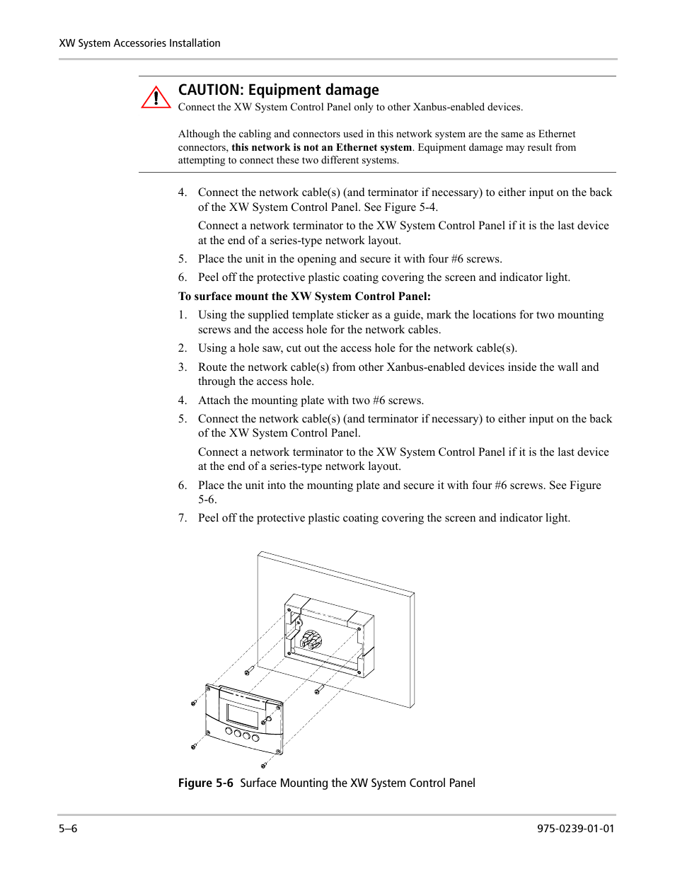 Caution: equipment damage | Xantrex Technology XW POWER SYSTEM XW4024-120/240-60 User Manual | Page 98 / 136