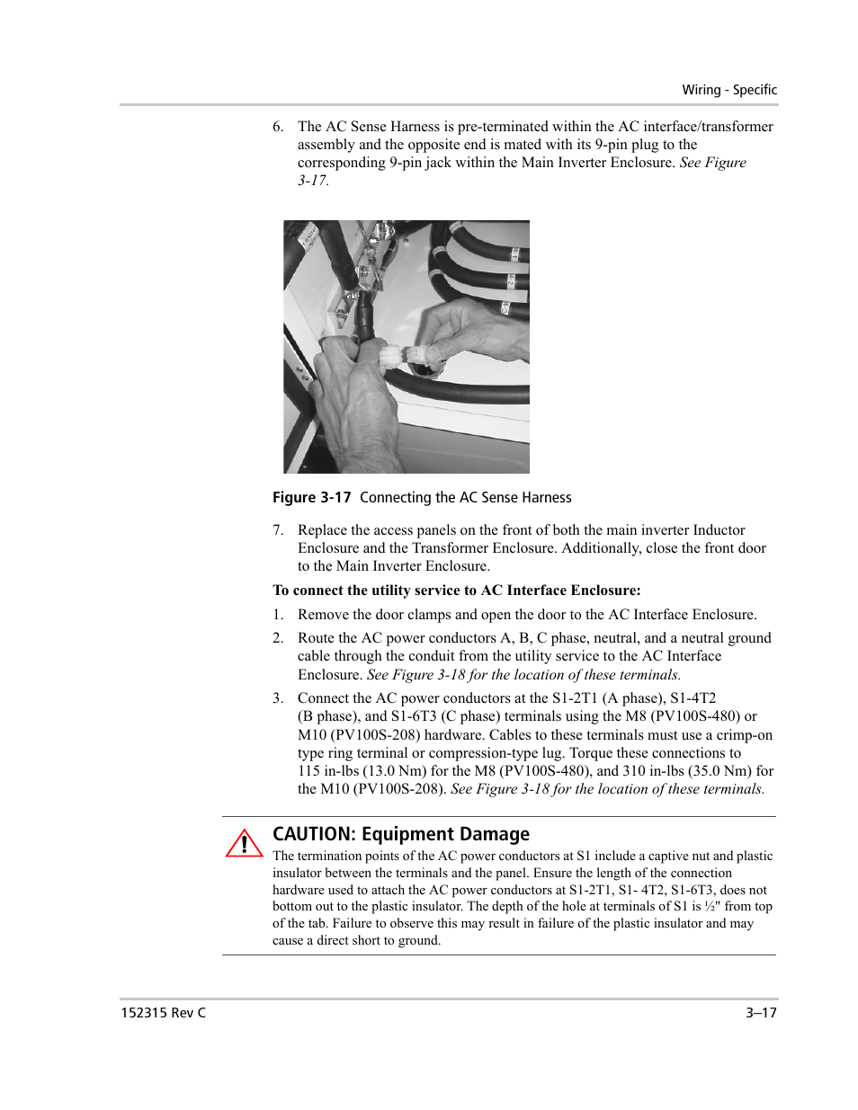 Caution: equipment damage | Xantrex Technology PV100S-480 User Manual | Page 65 / 90