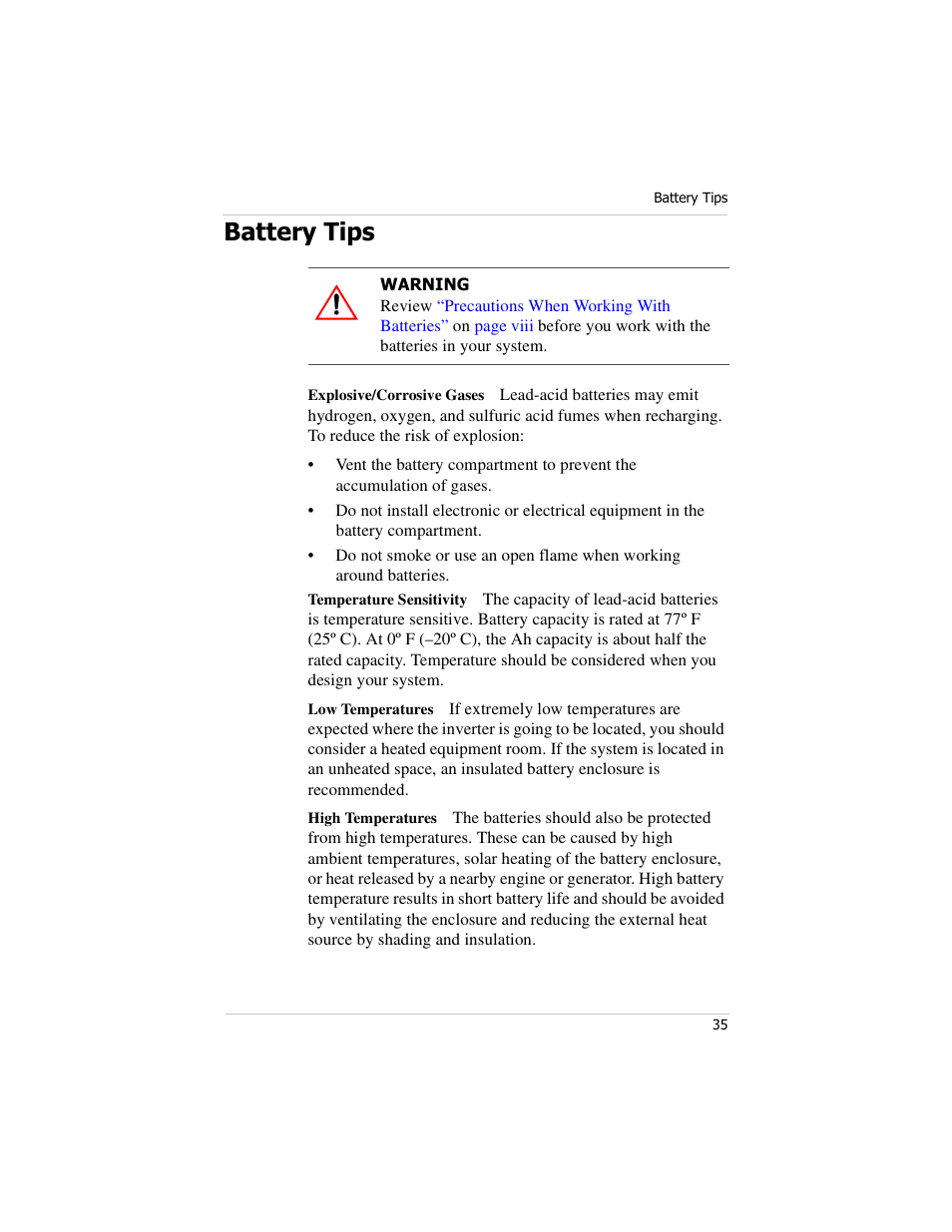 Battery tips | Xantrex Technology PROwatt 600 User Manual | Page 50 / 66