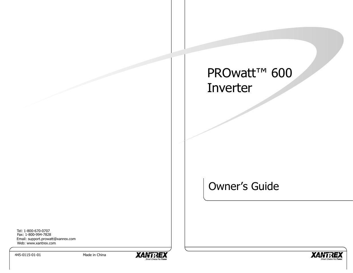 Prowatt™ 600 inverter, Owner’s guide | Xantrex Technology PROwatt 600 User Manual | Page 66 / 66