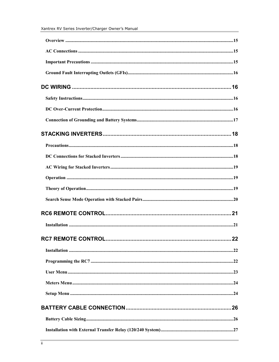 Xantrex Technology RV2012 User Manual | Page 3 / 44