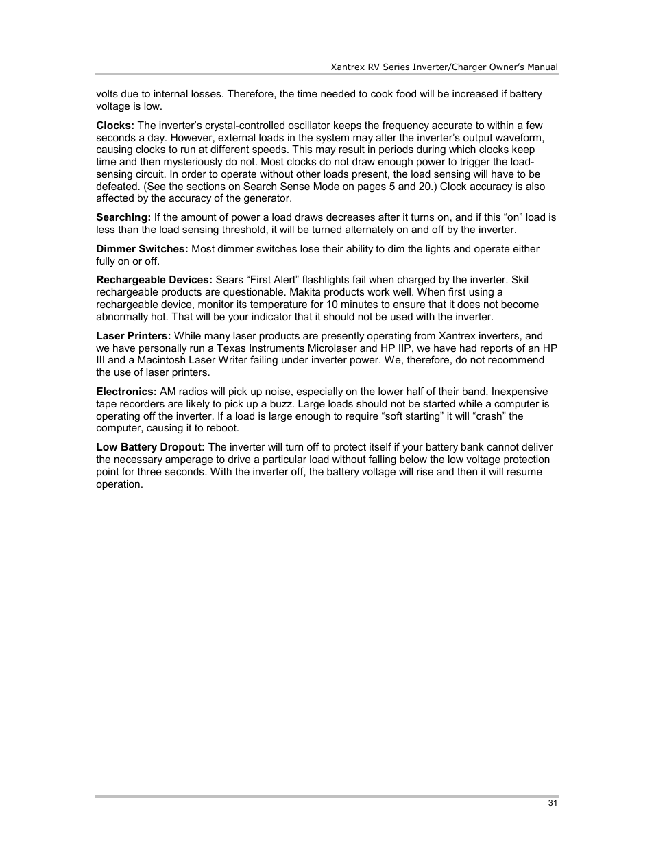 Xantrex Technology RV2012 User Manual | Page 36 / 44