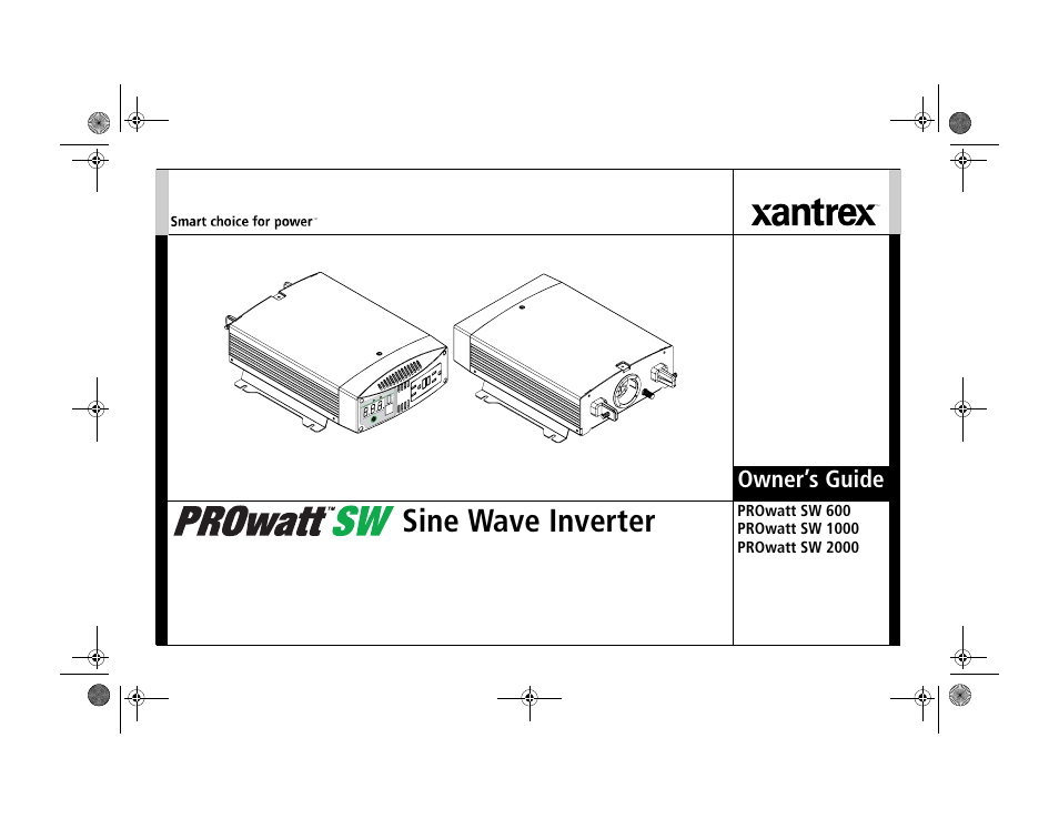 Xantrex Technology PROWATT SW SW 2000 User Manual | 38 pages