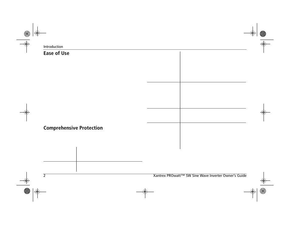Ease of use, Comprehensive protection | Xantrex Technology PROWATT SW SW 2000 User Manual | Page 12 / 38