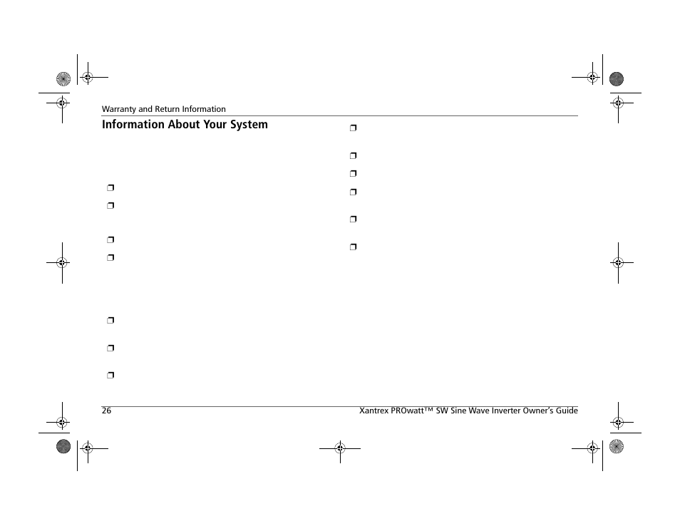 Information about your system | Xantrex Technology PROWATT SW SW 2000 User Manual | Page 36 / 38