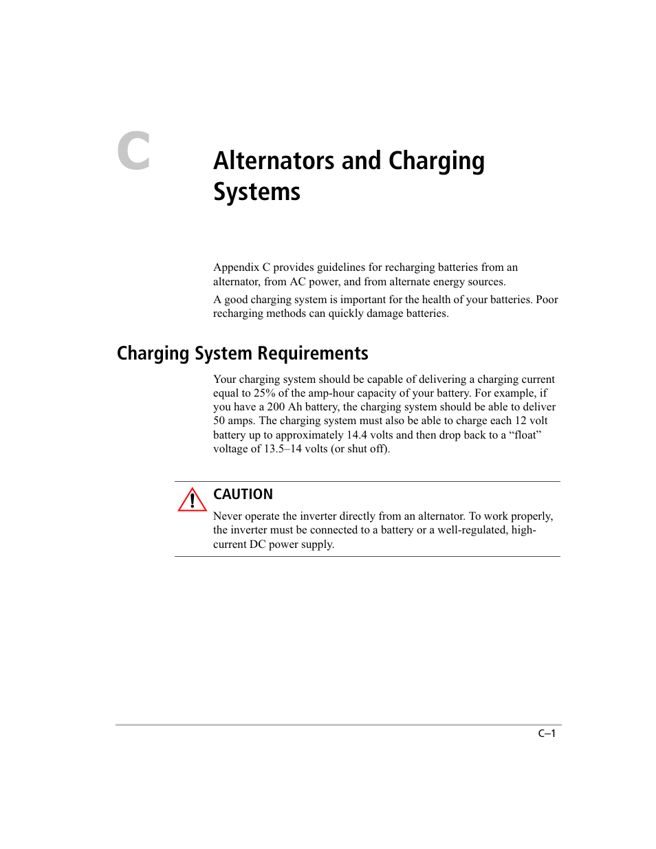 Alternators and charging systems | Xantrex Technology 1000 User Manual | Page 56 / 66