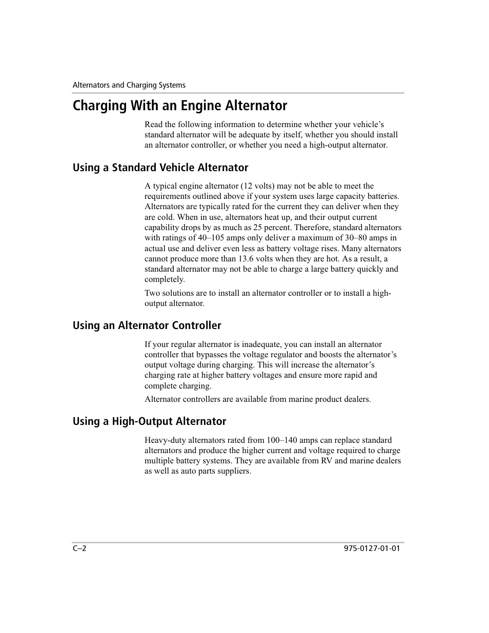 Charging with an engine alternator | Xantrex Technology 1000 User Manual | Page 57 / 66