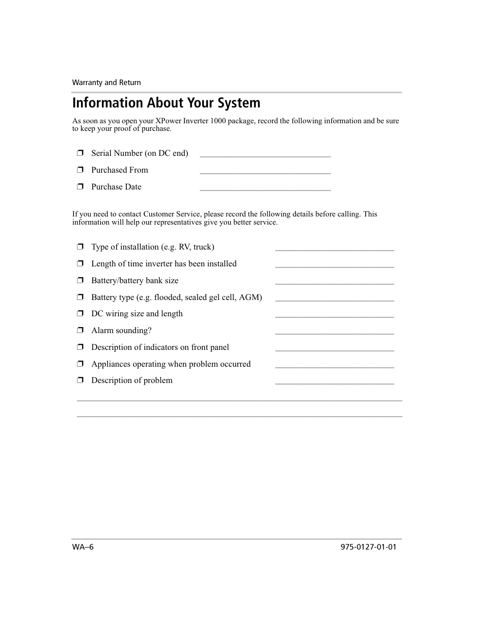 Information about your system | Xantrex Technology 1000 User Manual | Page 65 / 66