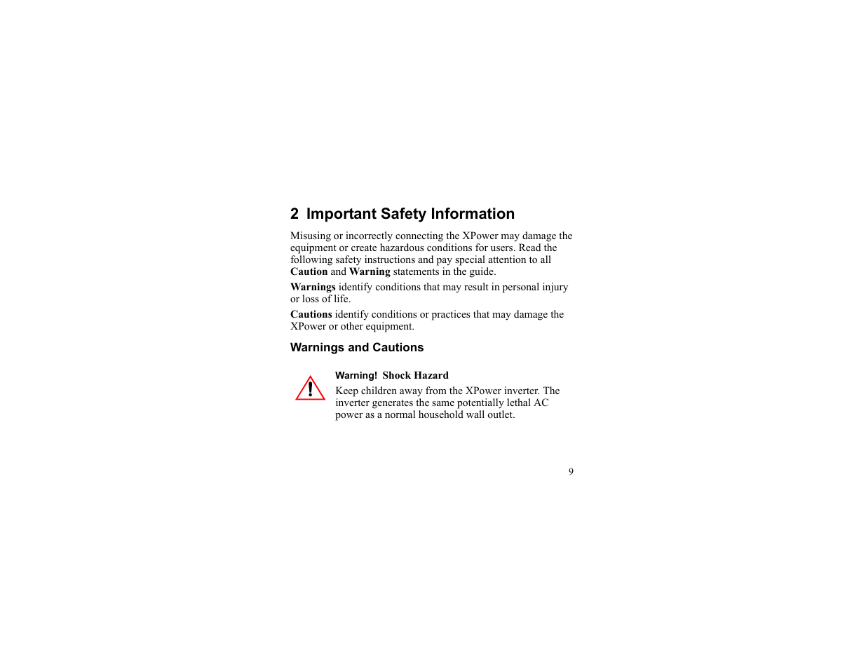 2 important safety information, Warnings and cautions, Important safety information | 2 important safety information | Xantrex Technology 175 PLUS User Manual | Page 10 / 52