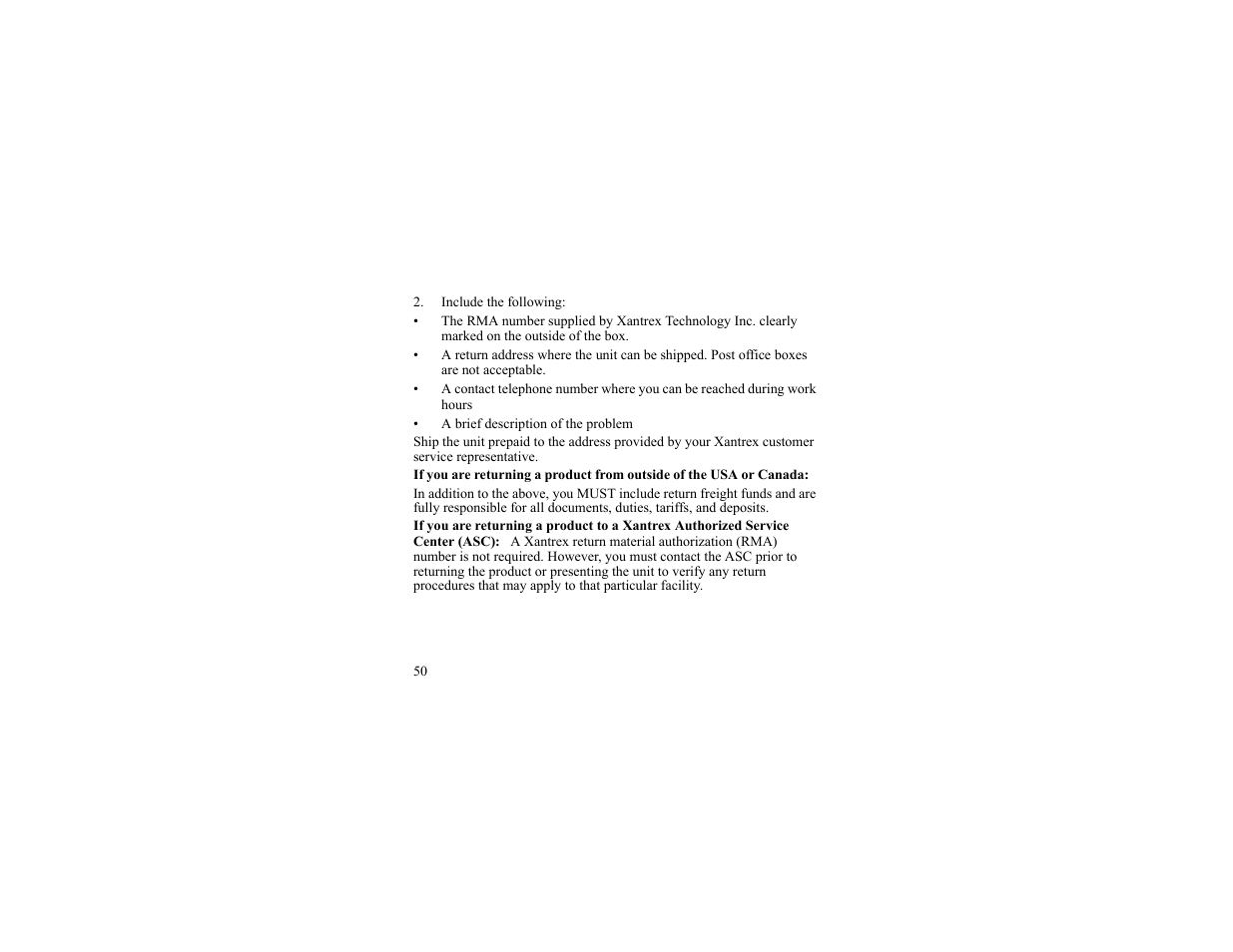 Include the following | Xantrex Technology 175 PLUS User Manual | Page 51 / 52