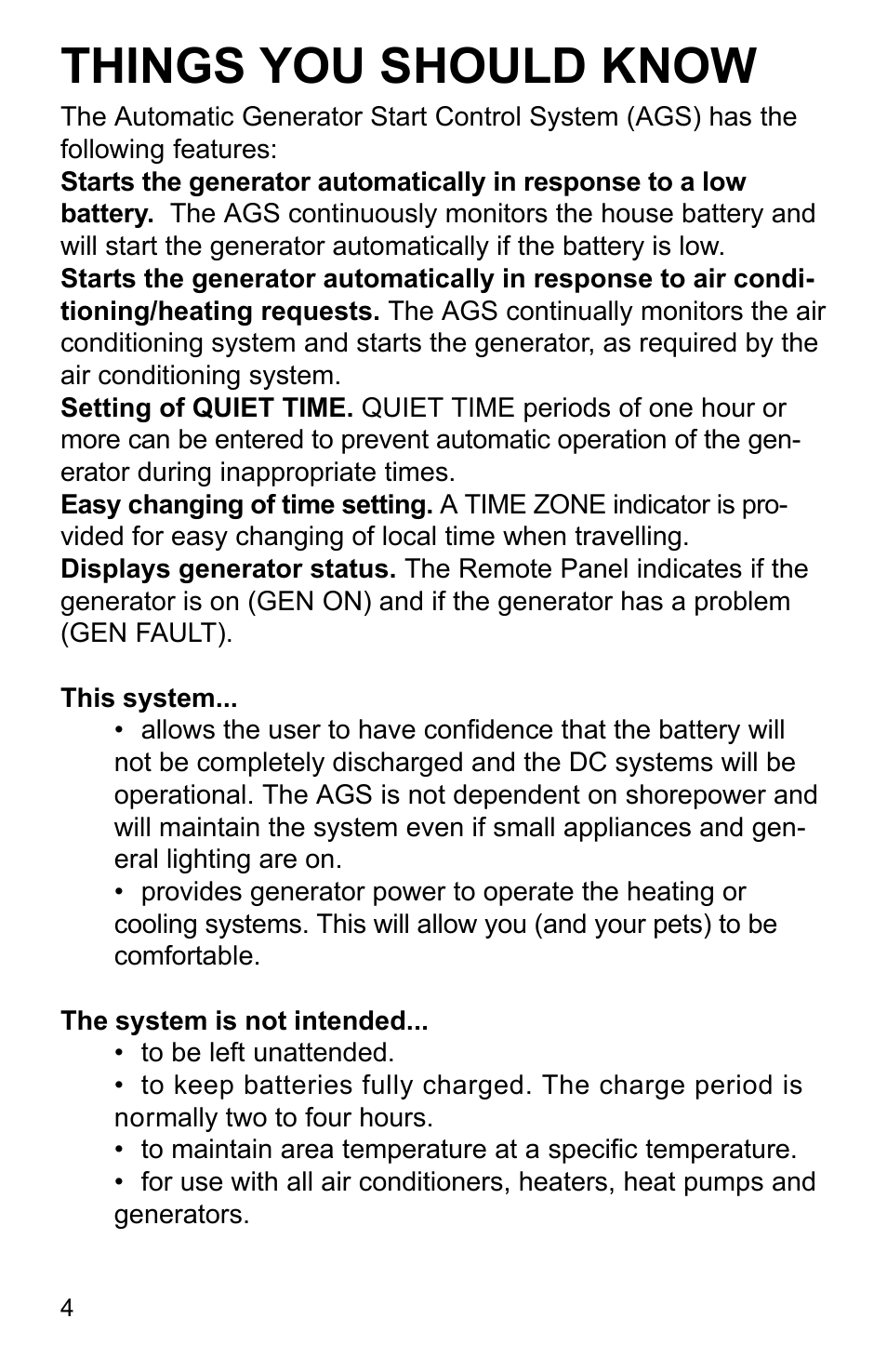 Things you should know | Xantrex Technology AGS User Manual | Page 4 / 20