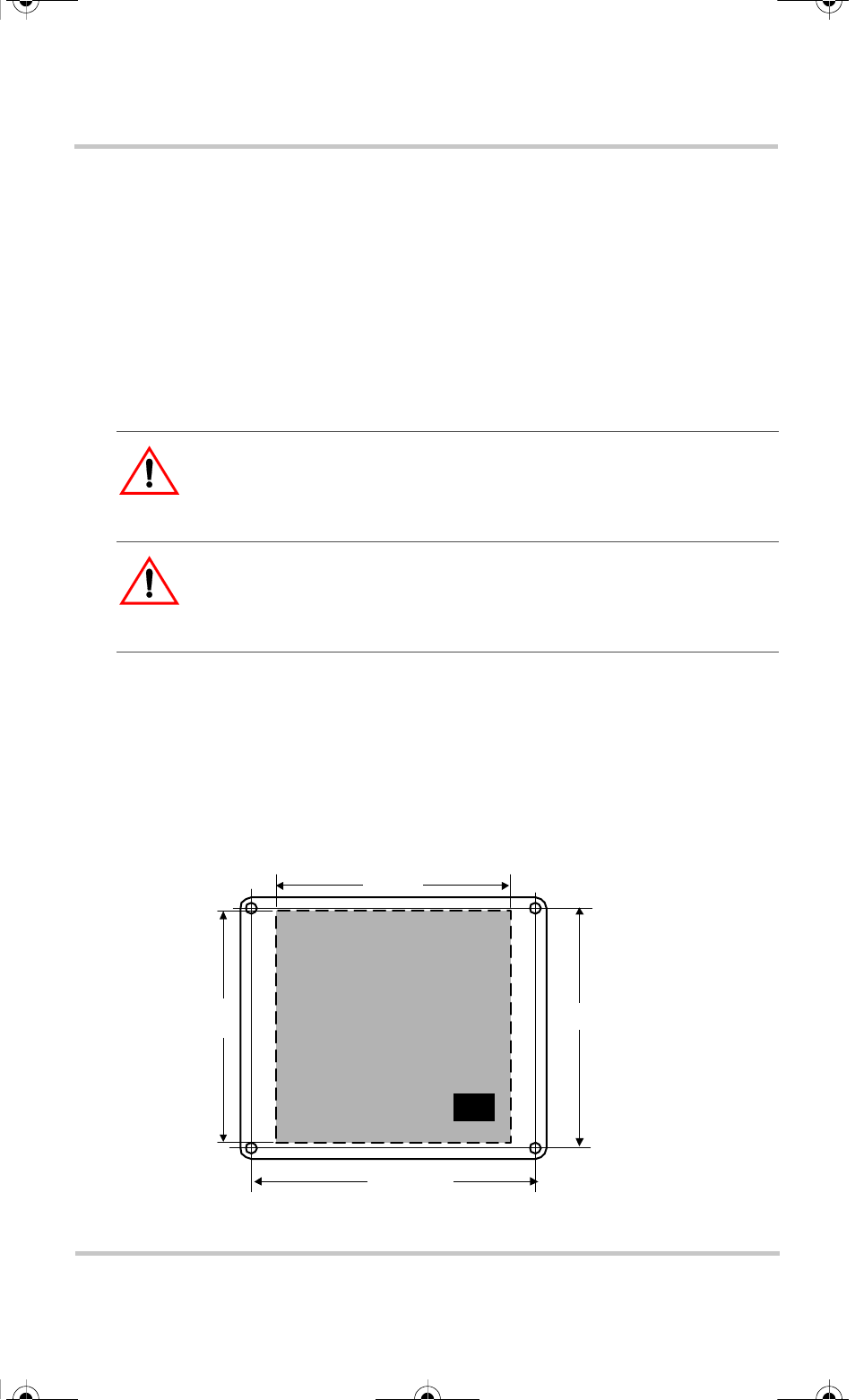 Choosing a location, Mounting and connecting, Choosing a location mounting and connecting | Warning: fire hazard, Warning: shock hazard, Figure 2-1 installation dimensions | Xantrex Technology RC/GS RC7 User Manual | Page 19 / 68