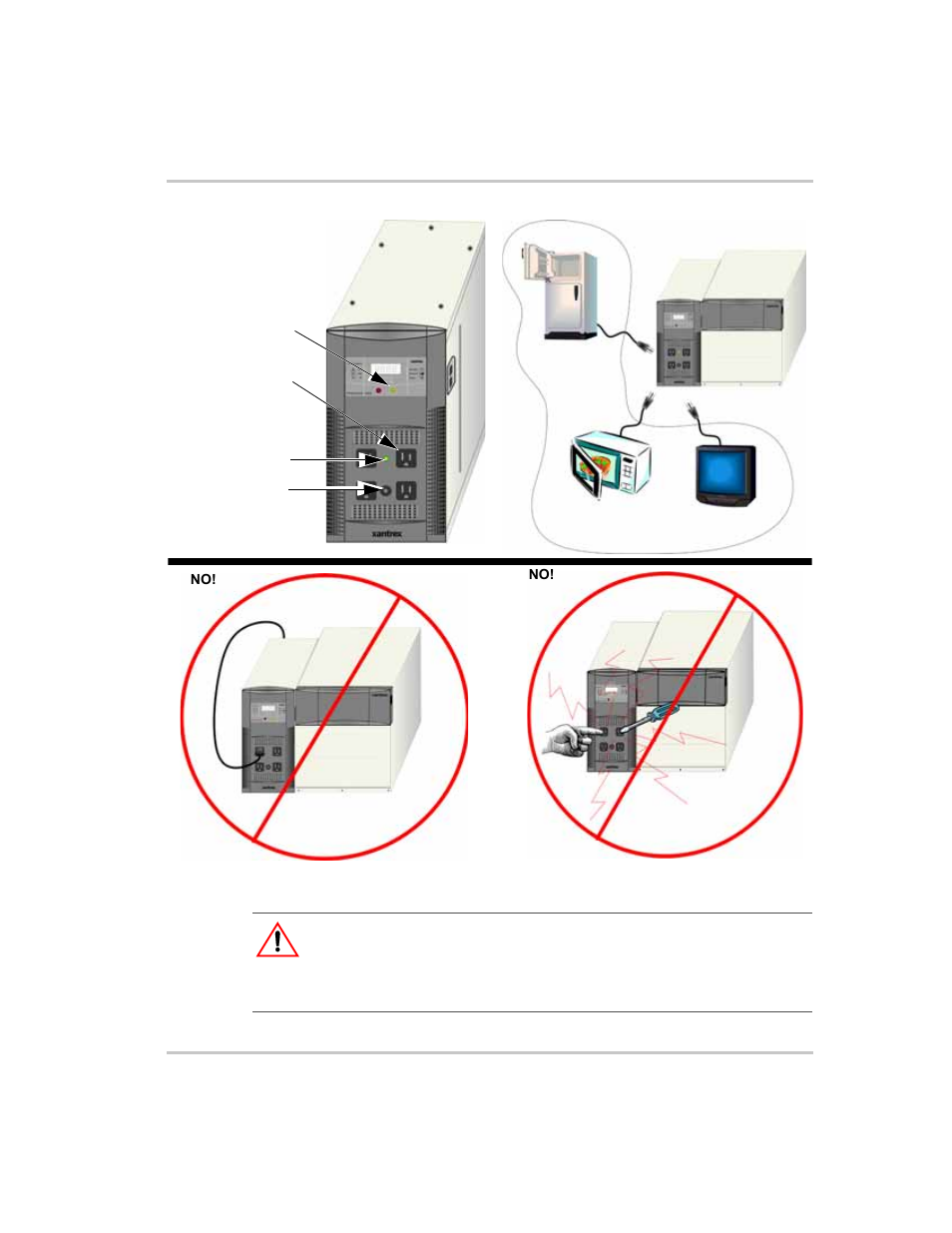 Warning: shock hazard | Xantrex Technology PH1800 User Manual | Page 35 / 64