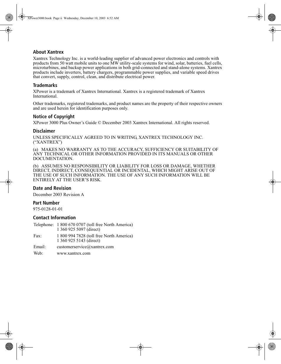Xantrex Technology 3000 User Manual | Page 2 / 64