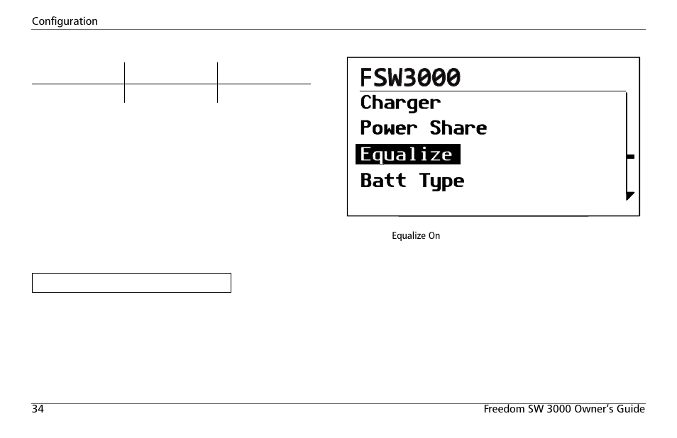 Enabled] [10.0a] [on] [flooded | Xantrex Technology FREEDOM SW 3000 User Manual | Page 48 / 86