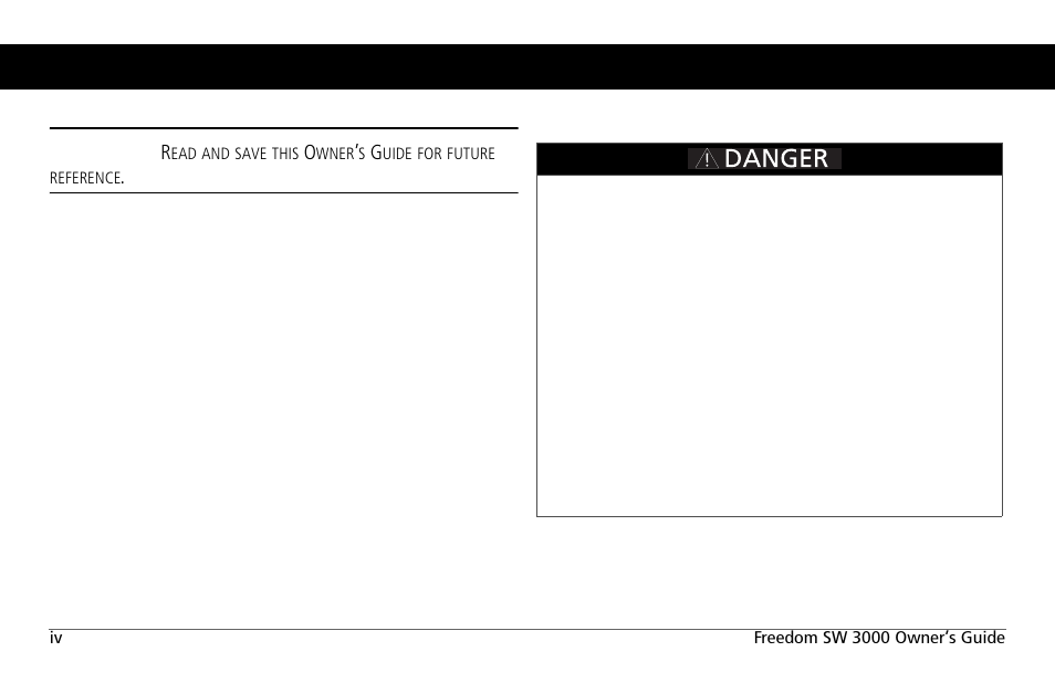 Important safety instructions | Xantrex Technology FREEDOM SW 3000 User Manual | Page 6 / 86