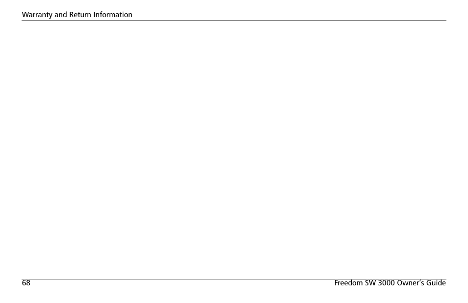 Return material authorization policy, Return procedure, Out of warranty service | Xantrex Technology FREEDOM SW 3000 User Manual | Page 82 / 86
