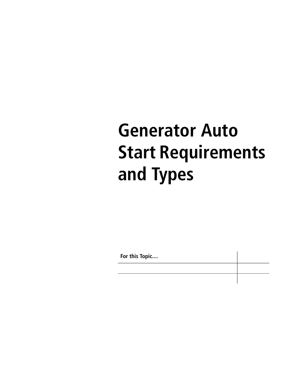 Generator auto start requirements and types | Xantrex Technology XW User Manual | Page 105 / 124