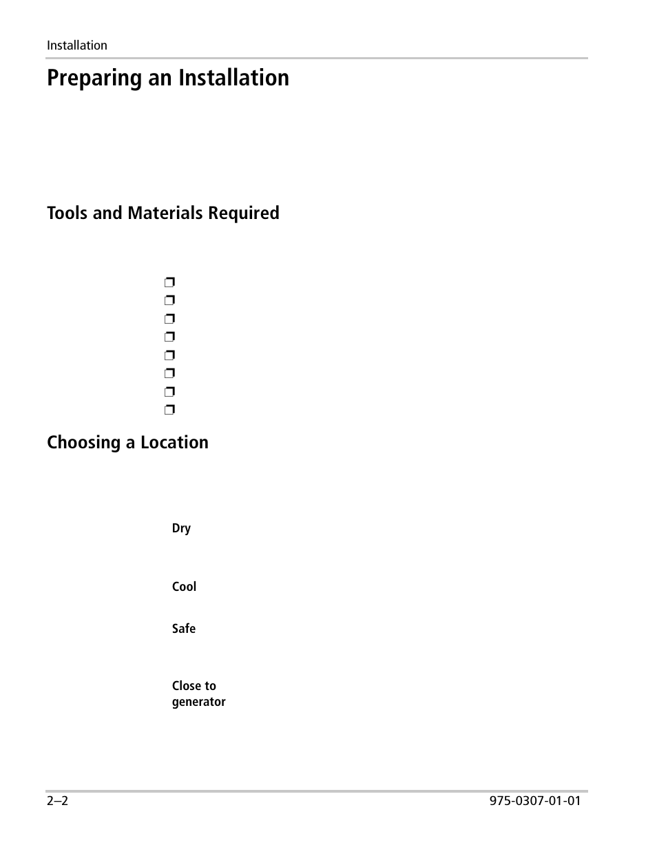 Preparing an installation, Tools and materials required, Choosing a location | Xantrex Technology XW User Manual | Page 24 / 124