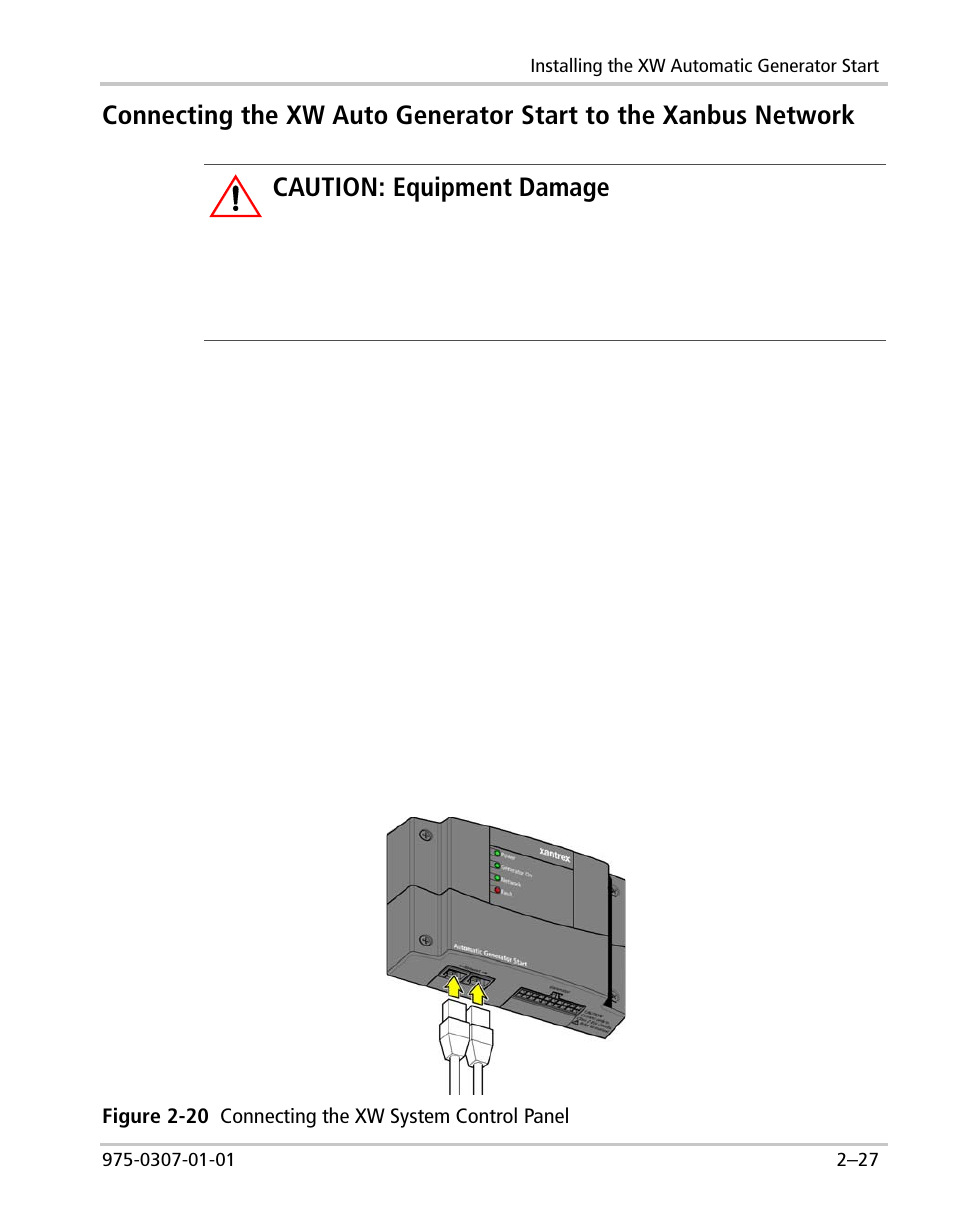 Caution: equipment damage | Xantrex Technology XW User Manual | Page 49 / 124