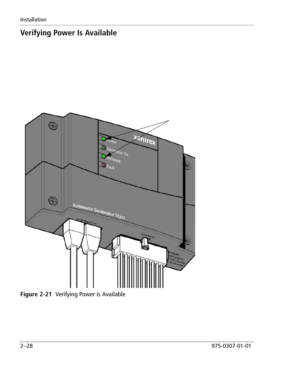 Verifying power is available | Xantrex Technology XW User Manual | Page 50 / 124